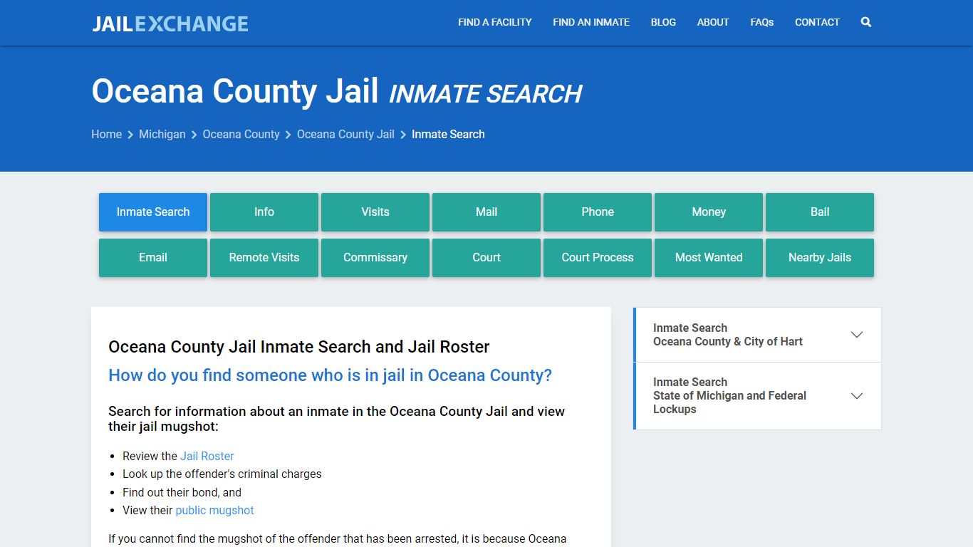 Inmate Search: Roster & Mugshots - Oceana County Jail, MI - Jail Exchange